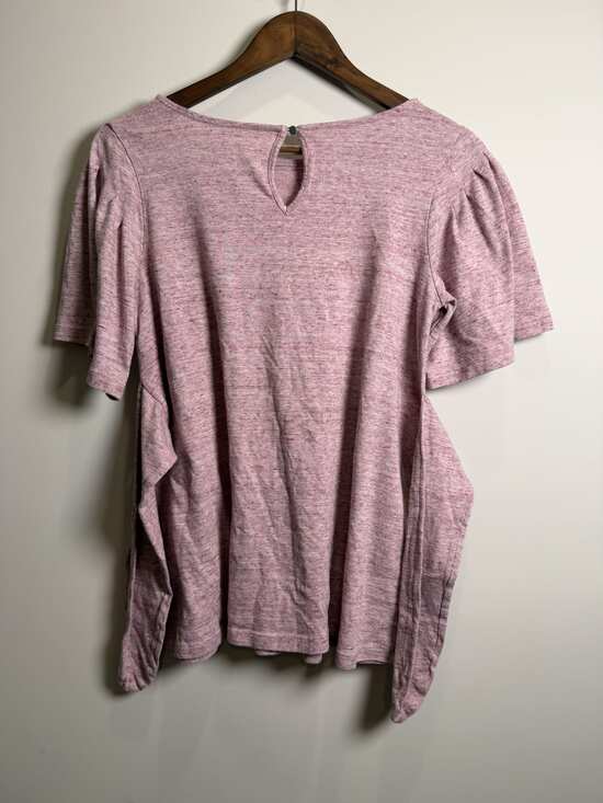 Tops - Womens Pink Heathered Short-Sleeve Top